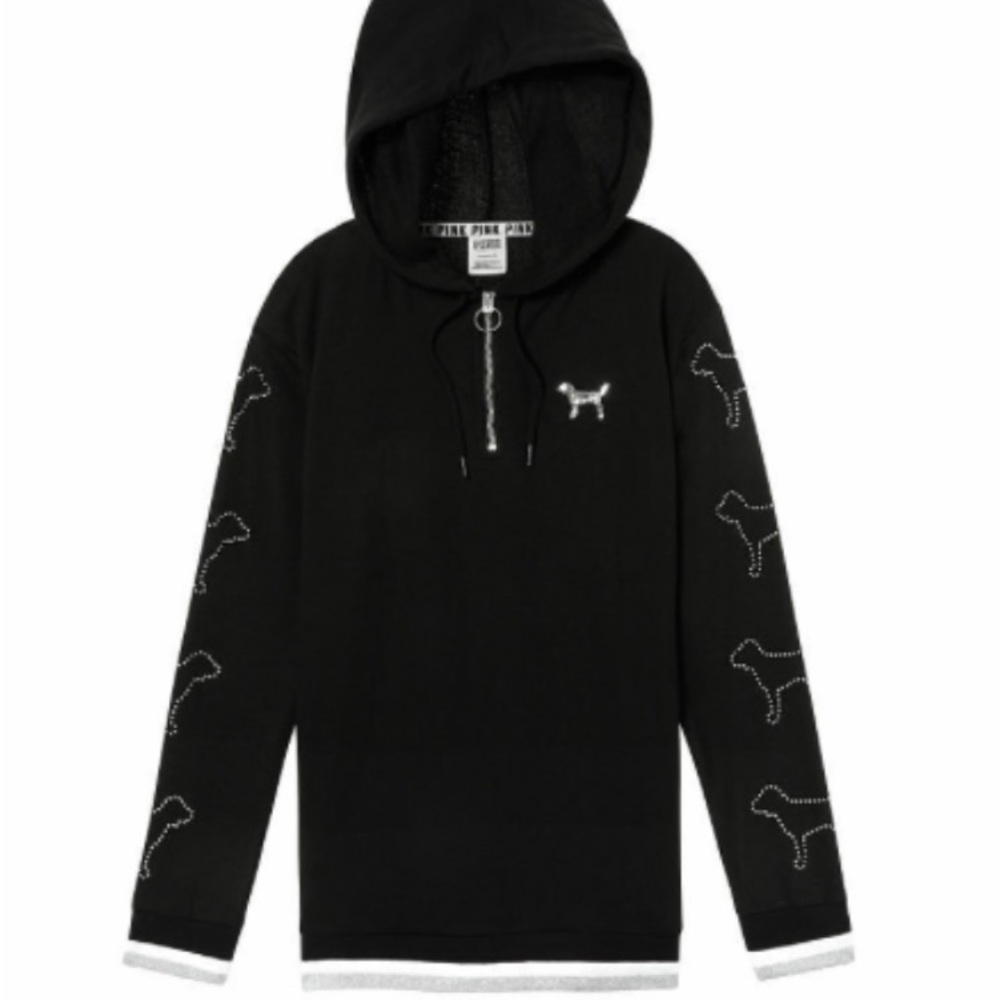 Victoria Secret PINK RHINESTONE BLING DOG HOODIE
